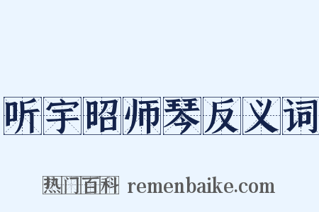 听宇昭师琴反义词是什么意思的图片